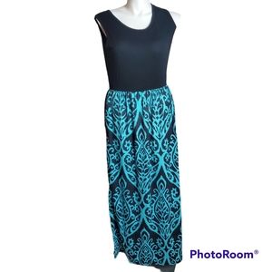 Molerani Sleeveless Deep V Neck Loose Plain Long Maxi Casual Dress Size 2XL.Pi